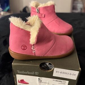 Timberland Medium Pink Suede Toddler Bootie